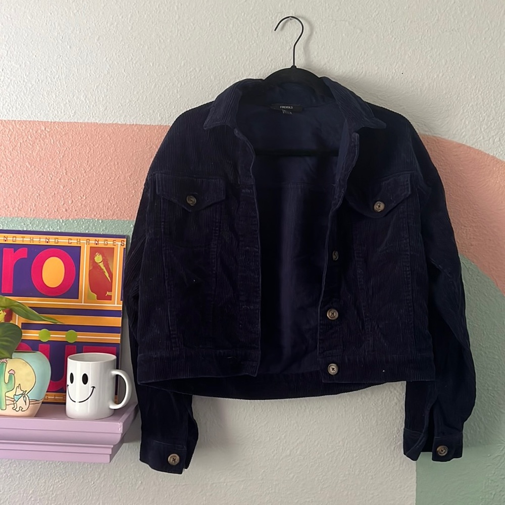Navy Blue Corduroy Jacket
